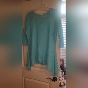 Indigo Soul Lace Tunic - Aqua